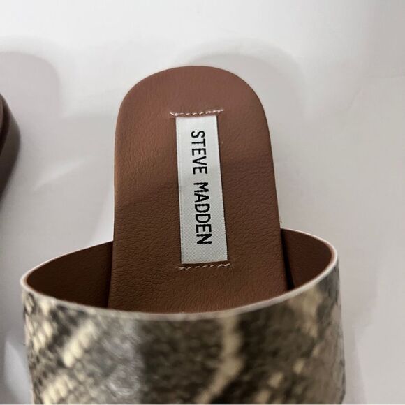 Steve Madden Sandals Women’s Size 7 Athens Faux Leather Strappy Slide Snake - Picture 6 of 6